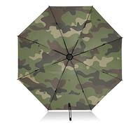 Winddichter Reise-Regenschirm Camouflage Rückseite Kompakter Regenschirm für Regen Sonne Faltbar 8 Rippen Großer UV Regenschirm Automatisch für Männer Frauen