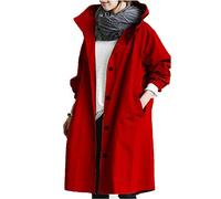 Windjacke Damen Jacke mit Kapuze Lang Parka Mantel Windbreaker Herbst Winterjacke Elegante Lässiges Vielseitig Regenmantel Outdoor Jacken für Damen Winddicht Wasserdicht übergangsjacke Damenjacken