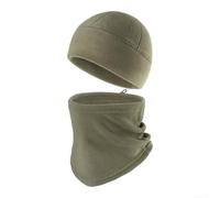 Windproof Fleece Headwear Scarf Set Outdoor Sport(Light green) | High-density fleece, windproof shield, thermal insulation, snug fit, skiing cycling