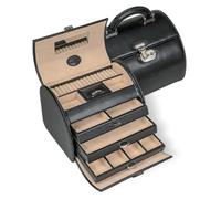 Windrose 8036558 Damen Schmuckkästchen Schmuckkoffer Merino Schwarz