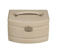 Windrose Automatik-Schmuckkoffer Merino Moda Beige Schmuckkoffer