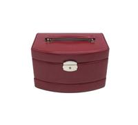 Windrose Automatik-Schmuckkoffer Merino Rot Schmuckkoffer