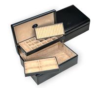 Windrose Charmbox mit 2 herausnehmbaren Einsätze/Merino Moda (schwarz-legacy)