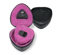 Windrose Kleine Herzdose Merino Moda Leder Schwarz 9 cm