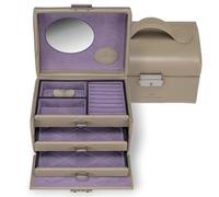 Windrose Schmuckkoffer Klein Merino Moda Beige Schmuckkoffer