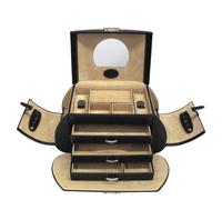 Windrose Schmuckkoffer Merino Schwarz Schmuckkoffer