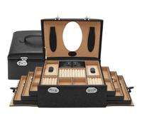 Windrose Merino Schmuckkoffer 4 Etagen 29 cm schwarz