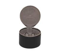 Windrose Schmucketui Rund Nappa Vollrindleder Schwarz