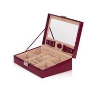 Windrose Merino Schmuckkoffer 28 cm rot