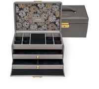 Windrose Schmuckkasten Fleur Venice Emma mit drei Etagen Grau Schwarz