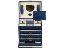 Windrose Schmuckkasten merino mit Schmuckrolle Dunkelblau