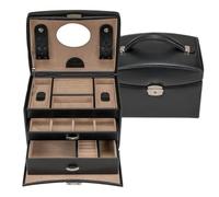 Windrose Schmuckkoffer beluga/schwarz (Leder)