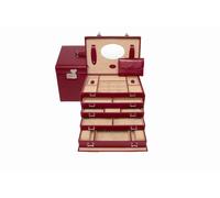 Windrose Schmuckkoffer Merino Rot Schmuckkoffer