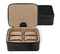 Windrose Uhrenkassette beluga/schwarz (Leder)