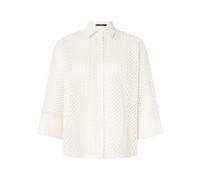 Windsor Relaxed Fit Hemdbluse in semitransparentem Design in Offwhite, Größe 44