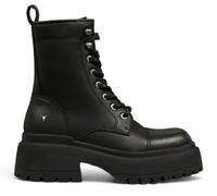 Windsorsmith Damen-Kampfstiefel aus schwarzem Leder mit klobiger Plateausohle - Destroy