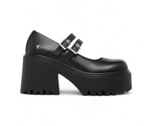 Windsorsmith Damen Mary-Jane-Schuhe aus schwarzem Leder mit dicker Plateausohle - Lessons EU 38 / UK 5