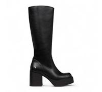 Windsorsmith Damen-Stiefel aus schwarzem Kunstleder mit kniehohem Plateauabsatz - Niche EU 42 / UK 8