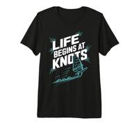 Windsurfing Life Begins At 20 Knots Motivation Windsurf Premium T-Shirt