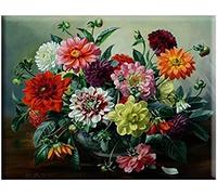 Wingkin Kreuzstich Stickpackungen farbenfrohe Blumen 11CT Erwachsene Sticken Set,DIY Stickbilder Vorgedruckt Kreuzstich für Anfänger Home Decor （40x50cm ）
