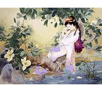Wingkin Kreuzstich Stickpackungen japanische Geisha 11CT Erwachsene Sticken Set,DIY Stickbilder Vorgedruckt Kreuzstich für Anfänger Home Decor （40x50cm ）