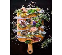 Wingkin Kreuzstich Stickpackungen Küche bunte Gewürze 11CT Erwachsene Sticken Set,DIY Stickbilder Vorgedruckt Kreuzstich für Anfänger Home Decor （40x50cm ）