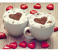 Wingkin Kreuzstich Stickpackungen Liebe Kaffee 11CT Erwachsene Sticken Set,DIY Stickbilder Vorgedruckt Kreuzstich für Anfänger Home Decor （40x50cm ）