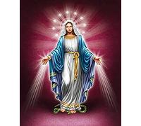 Wingkin Kreuzstich Stickpackungen Religiöse Maria 11CT Erwachsene Sticken Set,DIY Stickbilder Vorgedruckt Kreuzstich für Anfänger Home Decor （40x50cm ）