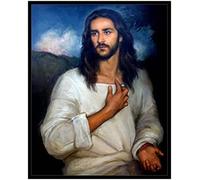 Wingkin Kreuzstich Stickpackungen Religion Jesus Christus 11CT Erwachsene Sticken Set,DIY Stickbilder Vorgedruckt Kreuzstich für Anfänger Home Decor （40x50cm ）