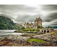 Wingkin Kreuzstich Stickpackungen Ruine einer Burg in Schottland 11CT Erwachsene Sticken Set,DIY Stickbilder Vorgedruckt Kreuzstich für Anfänger Home Decor （40x50cm ）