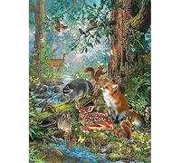Wingkin Kreuzstich Stickpackungen Waldtiere 11CT Erwachsene Sticken Set,DIY Stickbilder Vorgedruckt Kreuzstich für Anfänger Home Decor （40x50cm ）