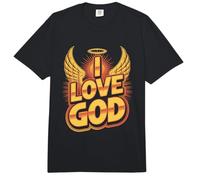 Wings Halo Divine I Love God Text-Grafik Comfort Colors Adult Heavyweight T-Shirt