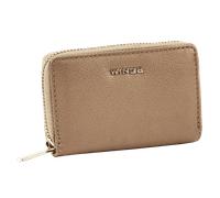 WINGS Kleine Damen-Geldbörse aus echtem Leder mit Reißverschluss BEIGE Beige