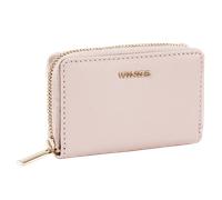 WINGS Kleine Damen-Geldbörse aus echtem Leder mit Reißverschluss PINK Rosa