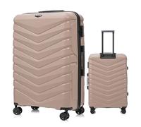 Wings Koffer Hartschale | Reisekoffer & Trolleys | Ultraleicht Rollkoffer mit Rollen | Koffer Trolley Handgepäck | Hartschalenkoffer Mit Schloss | für Flugzeug (Braun, 75x50x30 cm)