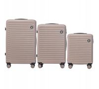 Wings Koffer Set COOT 3tlg Hartschalenkoffer mit Spinner Rollen 360°, Kabinenkoffer Mittel Groß, Reisekoffer ABS+