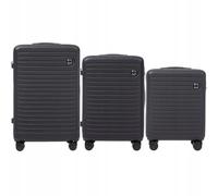 Wings Kofferset 3tlg COOT Hartschalenkoffer mit 4 Rollen 360°, Kabinenkoffer und großer Reisekoffer, ABS+
