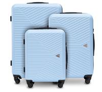 WINGS Merlin Kofferset, 3-teilig, aus 100 % Polycarbonat, HELLBLAU blau
