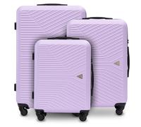 WINGS Merlin Kofferset, 3-teilig, aus 100 % Polycarbonat, WEISS-LILA violett