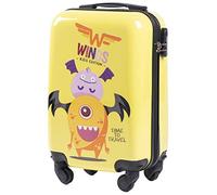 Wings Reisekoffer Kinder 51 x 33 x 20 cm | Robustes Polycarbonat 4-Rollen Trolley | Coded Lock kinderfreundlicher ergonomischer Griff | Leicht farbenfrohes Design | innere Sicherungsgurte