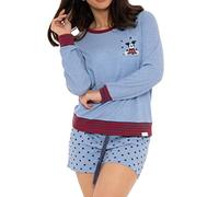 Wingwalker Damen Disney Mickey Mouse Pyjamas Damen Waffle PJs Blau Large