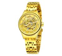 Winner Damen Automatische mechanische Uhren Armbanduhren Damenuhr Wasserdicht Senhoras Assistir Phoenix Gold Uhr, Gold, Luxuriös