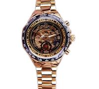 Winner Gold Herrenuhr Skelett Römischen Zifferblatt Automatische Mechanische Armbanduhr Edelstahlband Männliche Uhren