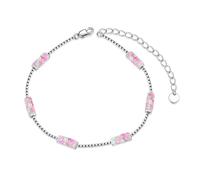 WINNICACA Rosa Opal Armband Silber 925 Damen Schmuck Weihnachten Jahrestag Geburtstag Geschenke für Ehefrau, Mutter, Schwester und Tochter
