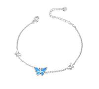 WINNICACA Schmetterling Opal Armband S925 Sterling Silber Blau Opal Armreif Schmuck für Frauen Mädchen Geschenke