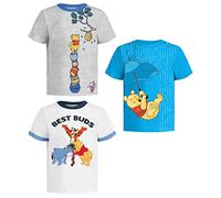 Winnie Puuh T-Shirt (Sets) Tigger I-Aah Ferkel Kaninchen Roo Kanga Eule Klumpy Kessie Kleinkind Kleidung, Grau/Blau/Weiß, 4 Jahre