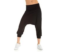 WINSHAPE Damen 3/4-haremshose Wbe7 Unisex , Dance Style, Fitness Freizeit Sport Trainingshose, Schwarz, L EU