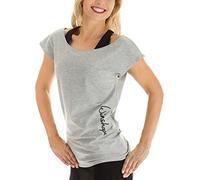 Oversize-Shirt WINSHAPE "WTR12", Damen, Gr. XL, grau (grau melange), 48% Baumwolle, 48% Polyester, 4% Elasthan, U-Boot-Ausschnitt, Shirts, Dance-Style (20909343-XL) grau melange