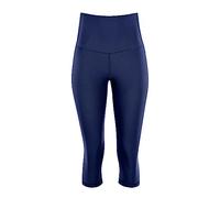 Leggings WINSHAPE "3/4 Functional Comfort HWL217C", Damen, Gr. S, Normalgrößen, blau (dunkelblau), 85% Polyester, 15% Elasthan, Hosen Leggings, mit V-Shape Applikation und Core-Bund (63249838-S) dunke