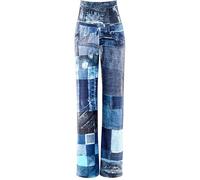 Culotte WINSHAPE "Functional Comfort Culottes CUL101C", Damen, Gr. XL, Normalgrößen, blau (patchwork blau), 85% Polyester, 15% Elasthan, Hosen, mit Patchwork-Print (32690605-XL) patchwork blau